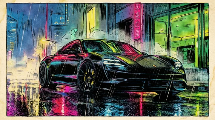 The clip's first frame redrawn in the Comic Book look