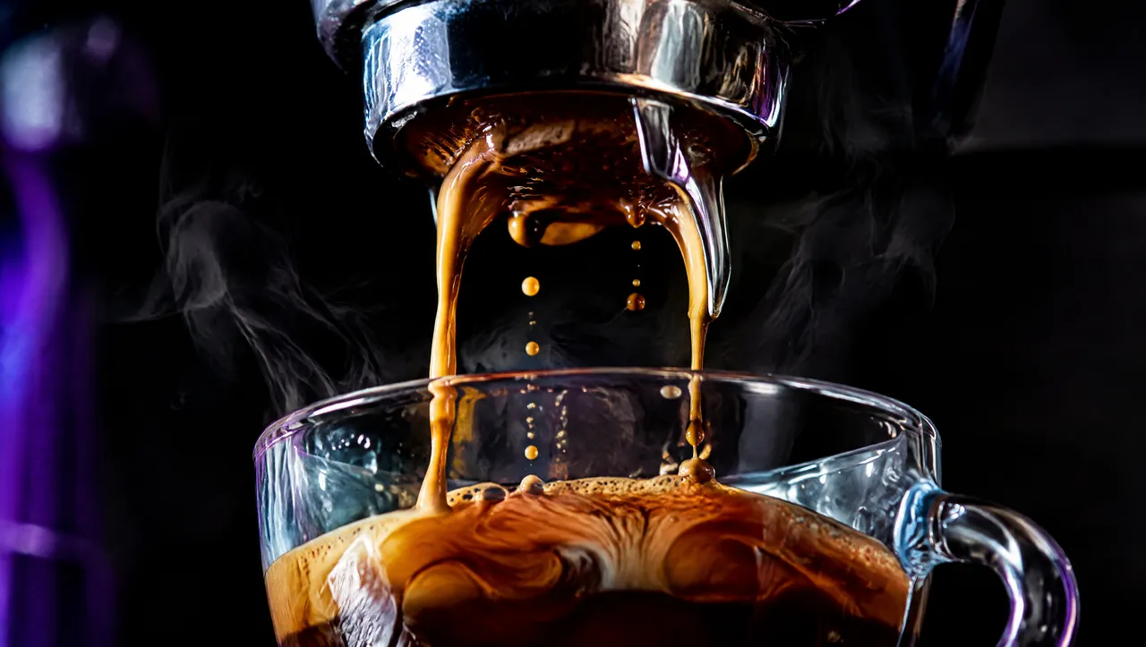 A close-up of espresso pouring into a cup, made with GPT Image 2.5 for the BosOn home page